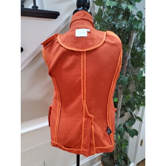 Lush Coral Cotton Single Breasted One Button Boyfriend Blazer Jacket Size Small - Picture 9 of 14